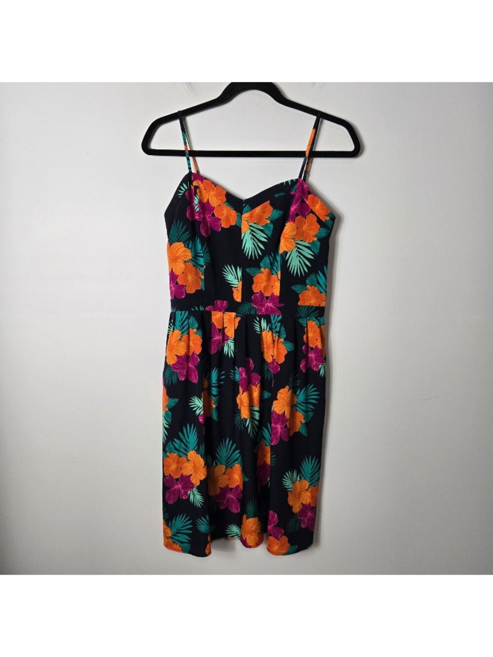 GAP Size 6 Tropical Floral Spaghetti Strap Sun Dress Missing Belt Floral